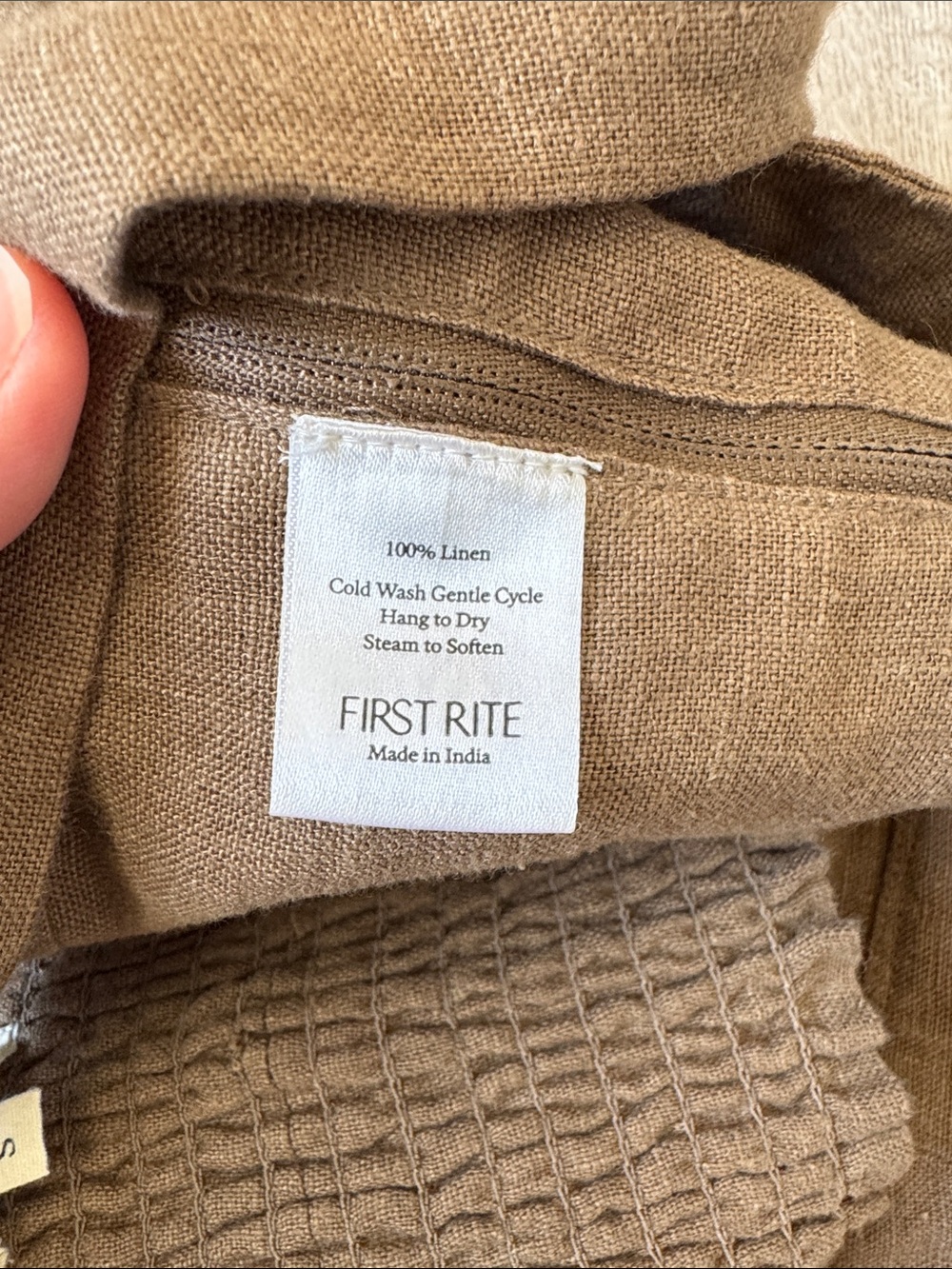 First Rite Lia & Amar 100% Linen Matching Set Brown Tank Top Skirt Size S - Picture 6 of 9